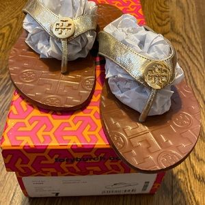 Tory Burch leather flip flops